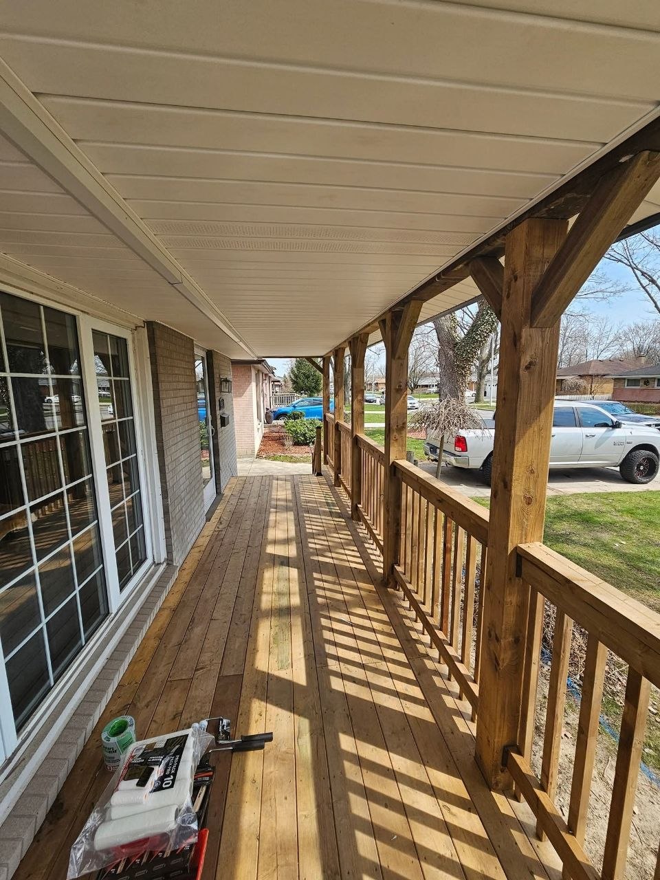 Custom outdoor deck build in Windsor area