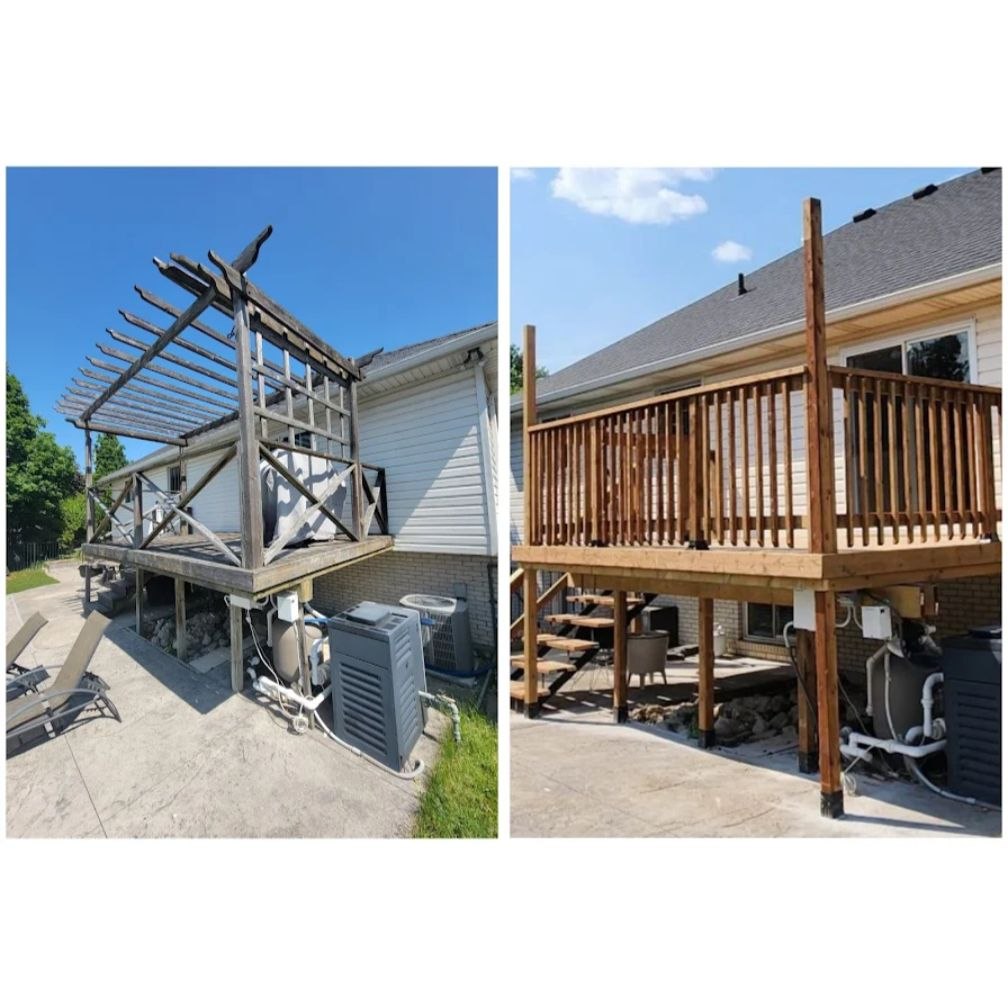 Deck railing and structure finish