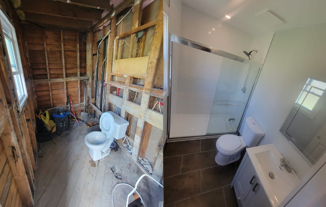 Interior bathroom renovation by Limitless Contracting